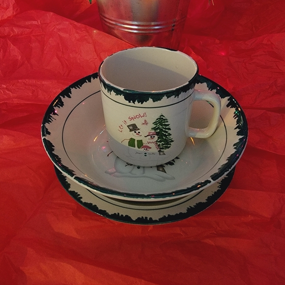 LET IT SNOW  child plate set - Picture 6 of 16